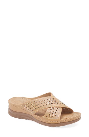 Shop Extreme By Eddie Marc Rhinestone Crisscross Wedge Sandal