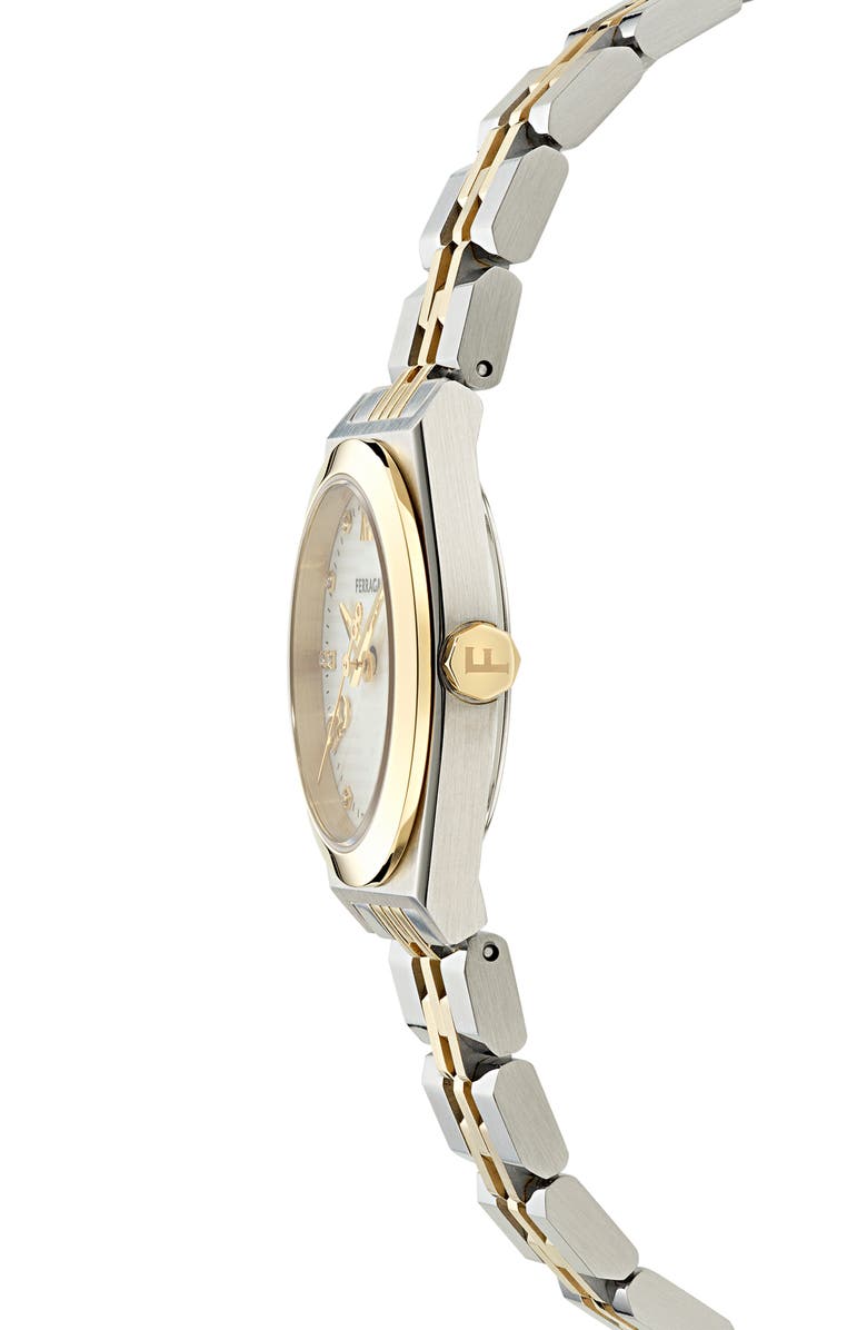 FERRAGAMO Vega New Diamond Two-Tone Bracelet Watch, 28mm, Alternate, color,