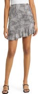 Loveappella Spot Print Ruched Knit Miniskirt