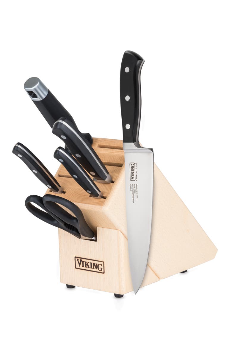 Professional 7-Piece Knife Block Set, Alternate, color, STAINLESS STEEL