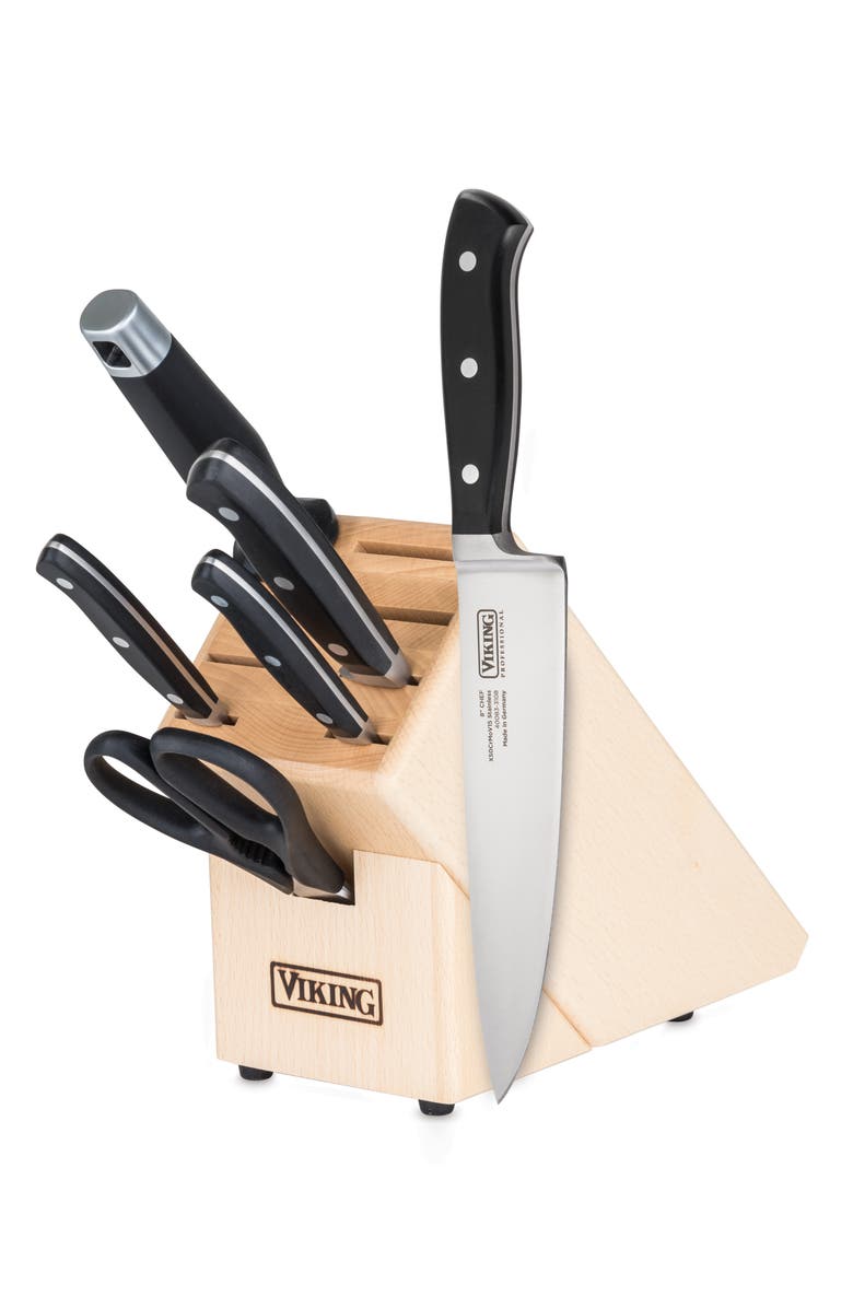Viking Professional 7-Piece Knife Block Set, Alternate, color, Stainless Steel