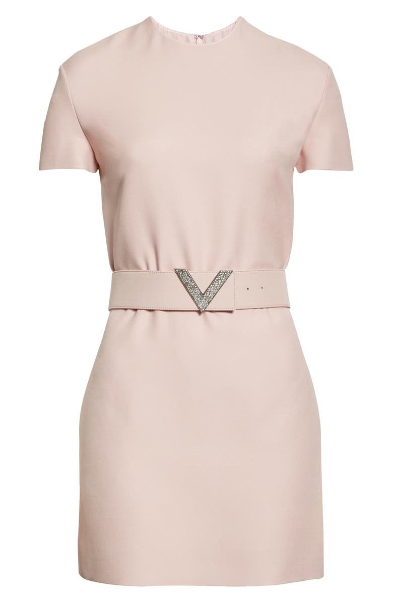 Valentino VLOGO Belted Wool & Silk Minidress, Alternate, color, 