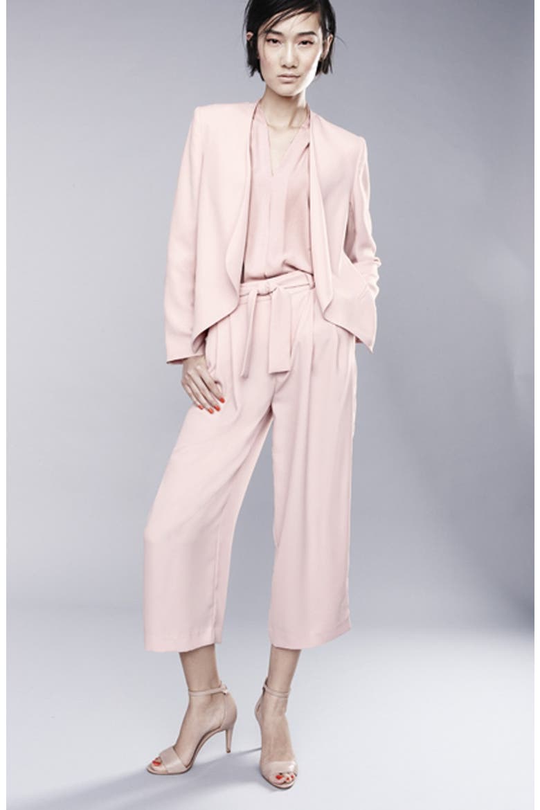 Drape Front Blazer, Alternate, color, RICH BLACK