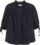 Ulla Johnson Alouette Eyelet Puff Shoulder Top