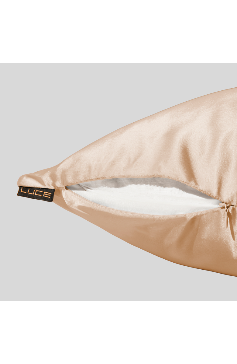 LUCE BEAUTY Silky Satin Pillow Case 2 Pieces, Alternate, color, Champagne