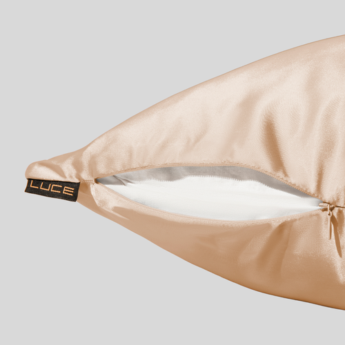 Luce Beauty Silky Satin Pillow Case 2 Pieces In Gold