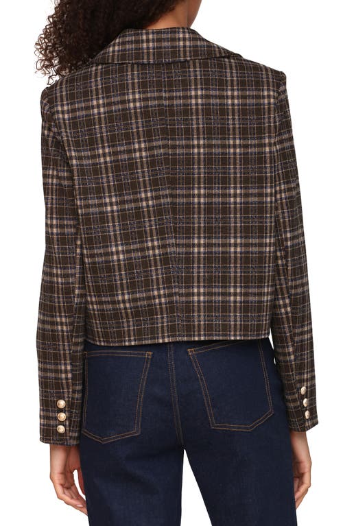 Bagatelle Plaid Crop Jacket In Brown