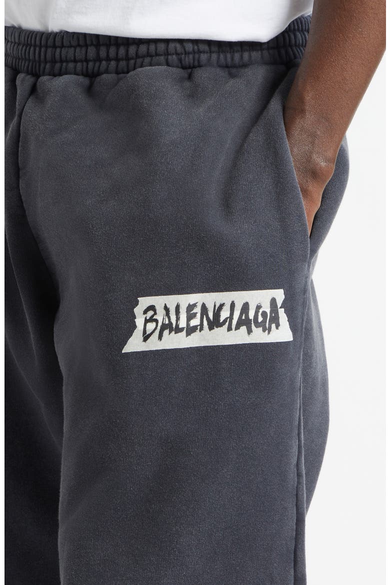 Masking Tape Logo Heavy Fleece Sweatpants, Alternate, color, FADED WASHED BLACK