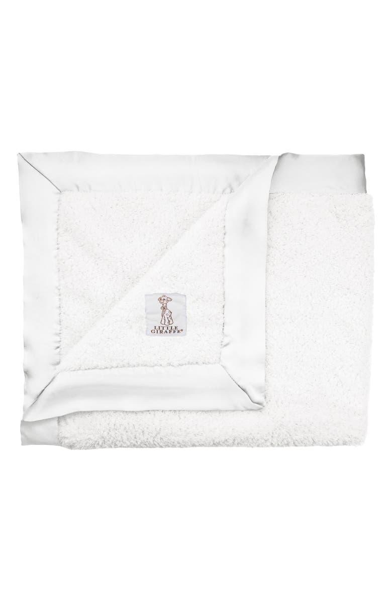 Little Giraffe Chenille Blanket, Main, color, White