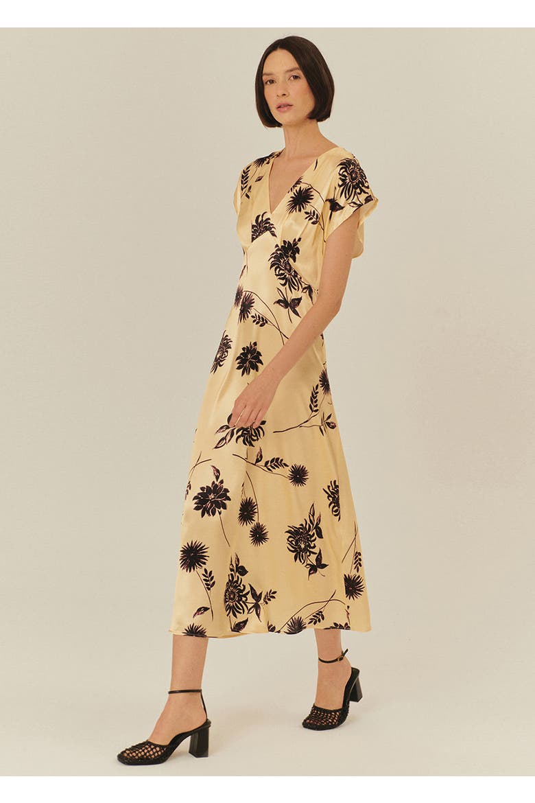 Floral Embroidered Viscose Dress, Alternate, color, Ecru