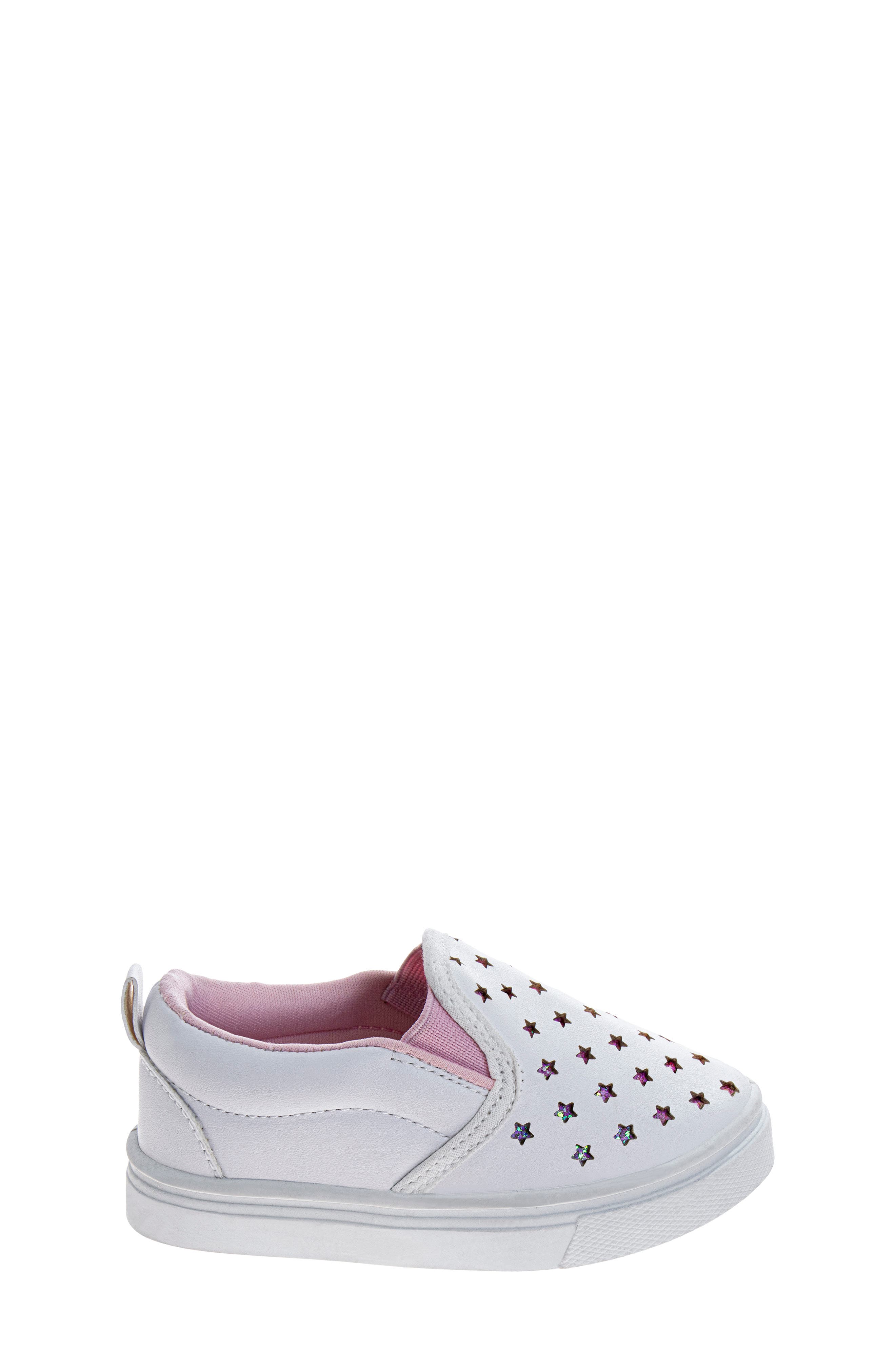 Kids' Star Slip On Sneaker, Alternate, color, WHITE
