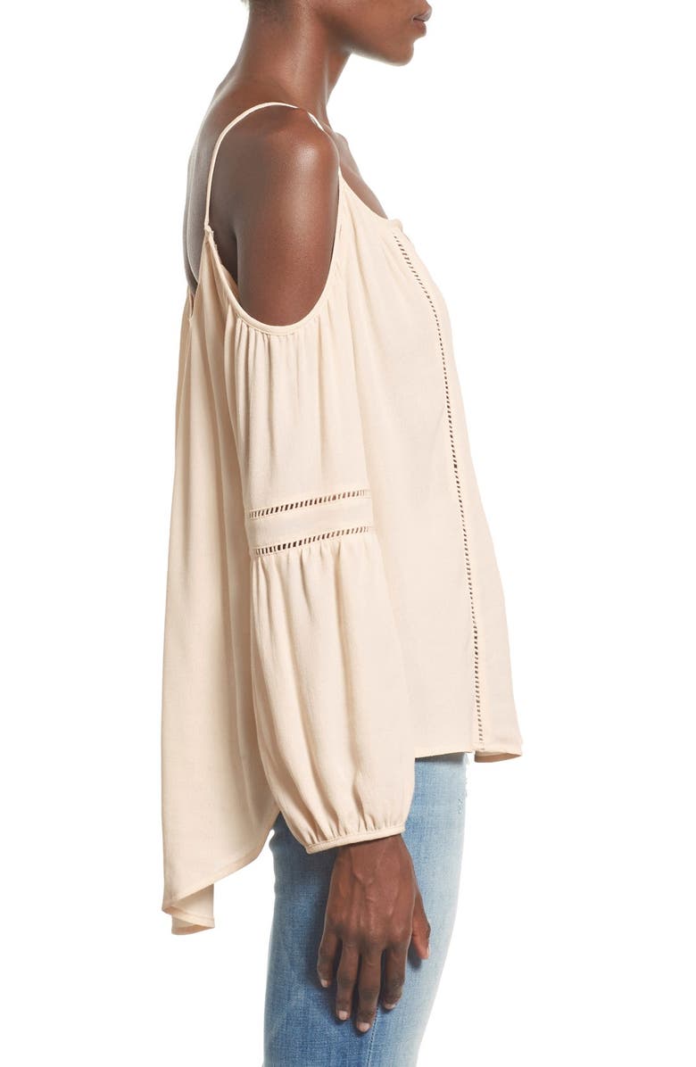 ASTR the Label Split Neck Cold Shoulder Blouse, Alternate, color, 