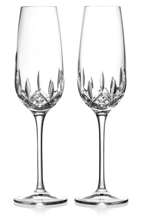 Waterford Lismore Essence Crystal Glass Champagne Flutes Set Of Two In No Color