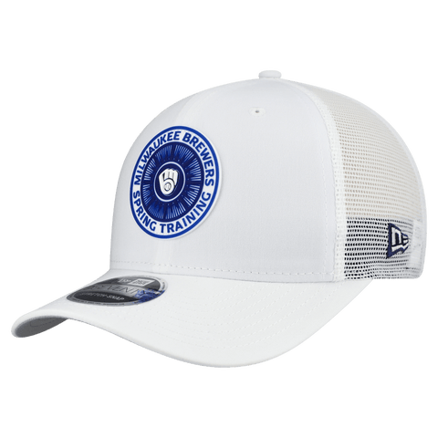 Men's New Era  White Milwaukee Brewers 2026 Spring Training Fan Pack 9SEVENTY Adjustable Trucker Hat