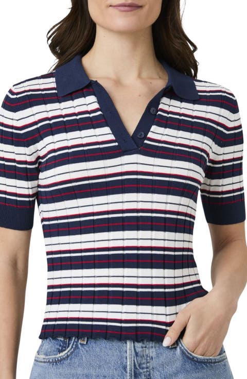 Stripe Rib Polo Shirt