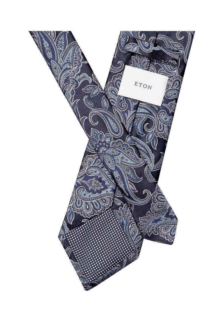Paisley Silk Tie, Alternate, color, NAVY