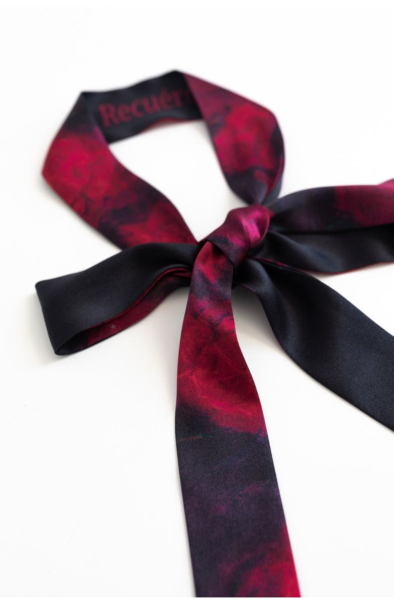 Lost Pattern La Rosa Silk Skinny Scarf, Alternate, color, Red