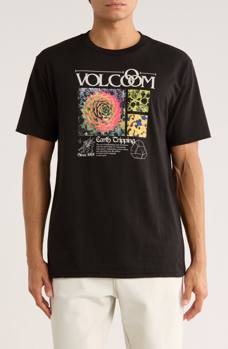 Volcom Earth Tripping Graphic T-Shirt, Main, color, Black