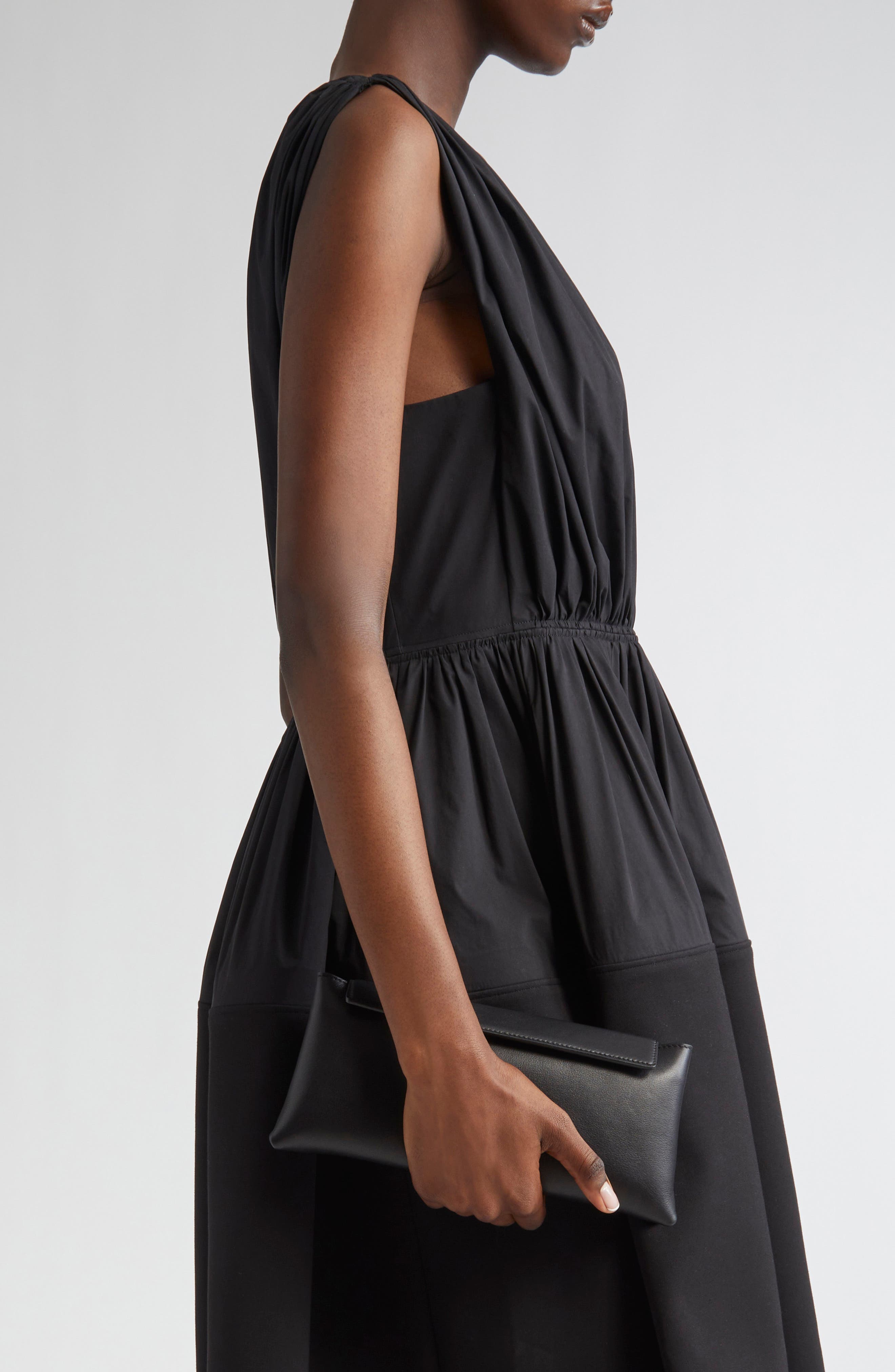 Ree Projects Elieze Leather Clutch, Alternate, color, Black