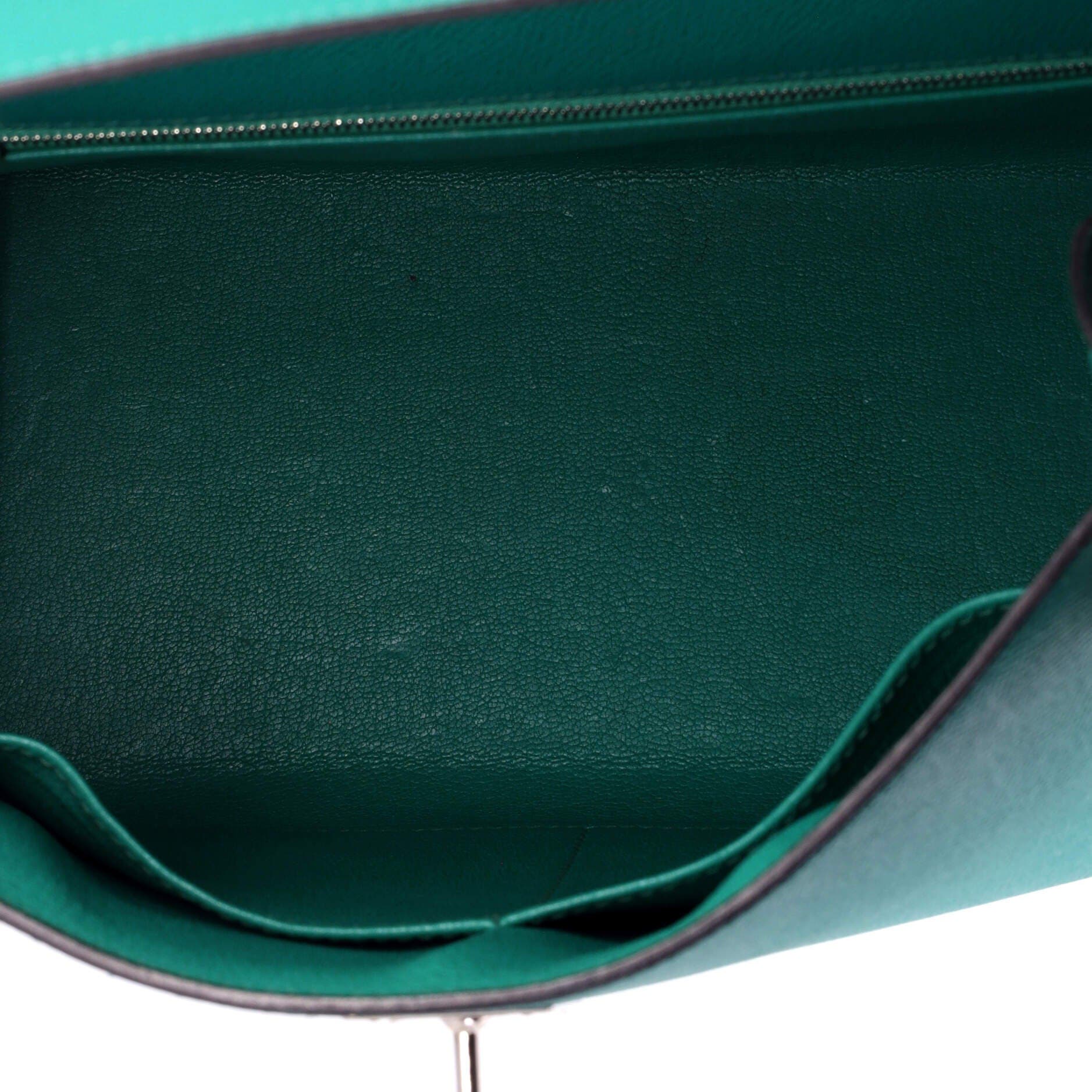 Pre-Owned Hermes Kelly Handbag Blue Epsom with Palladium Hardware 28, Alternate, color, Bleu Paon