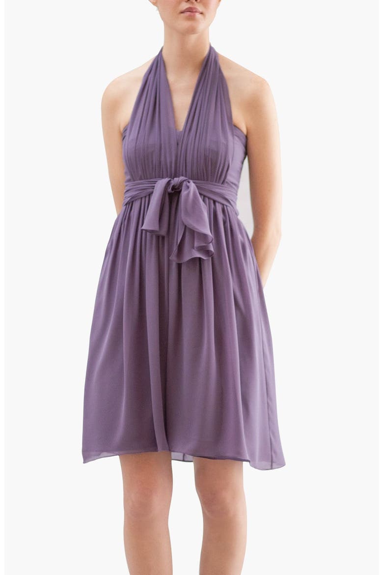Keira Convertible Dot Chiffon Fit & Flare Dress, Alternate, color, IVORY