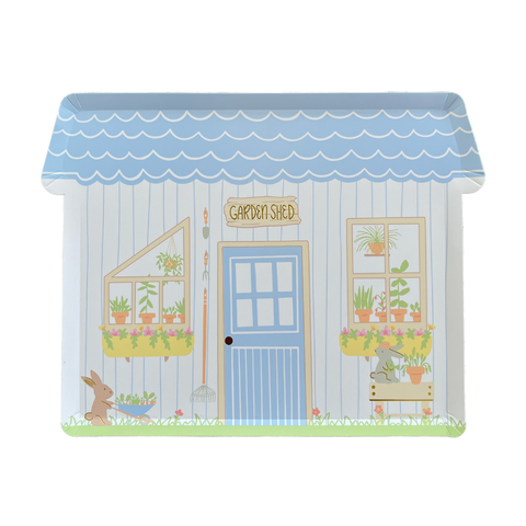 Bunnies In The Garden Garden Shed Large Plates