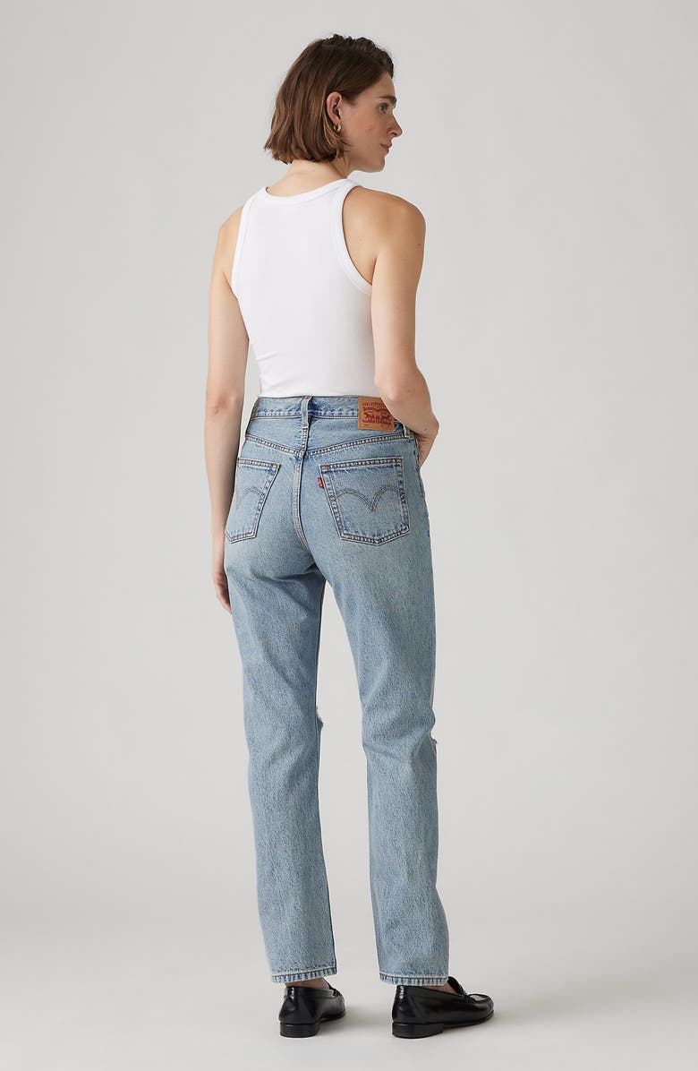 Levi's<sup>®</sup> 501<sup>®</sup> Ripped High Waist Straight Leg Jeans, Alternate, color, Plan To Stay
