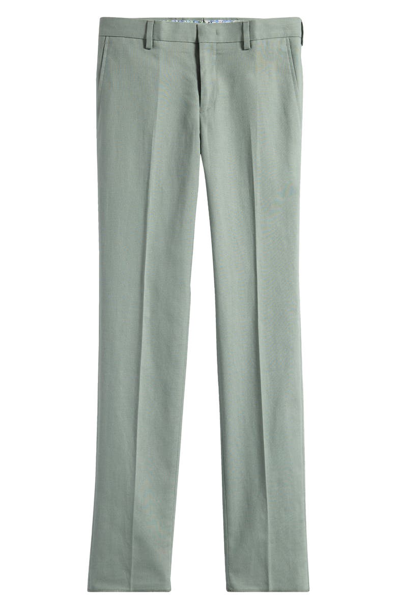 Tallia Kids' Solid Green Flat Front Linen Blend Dress Pants, Main, color, Sage