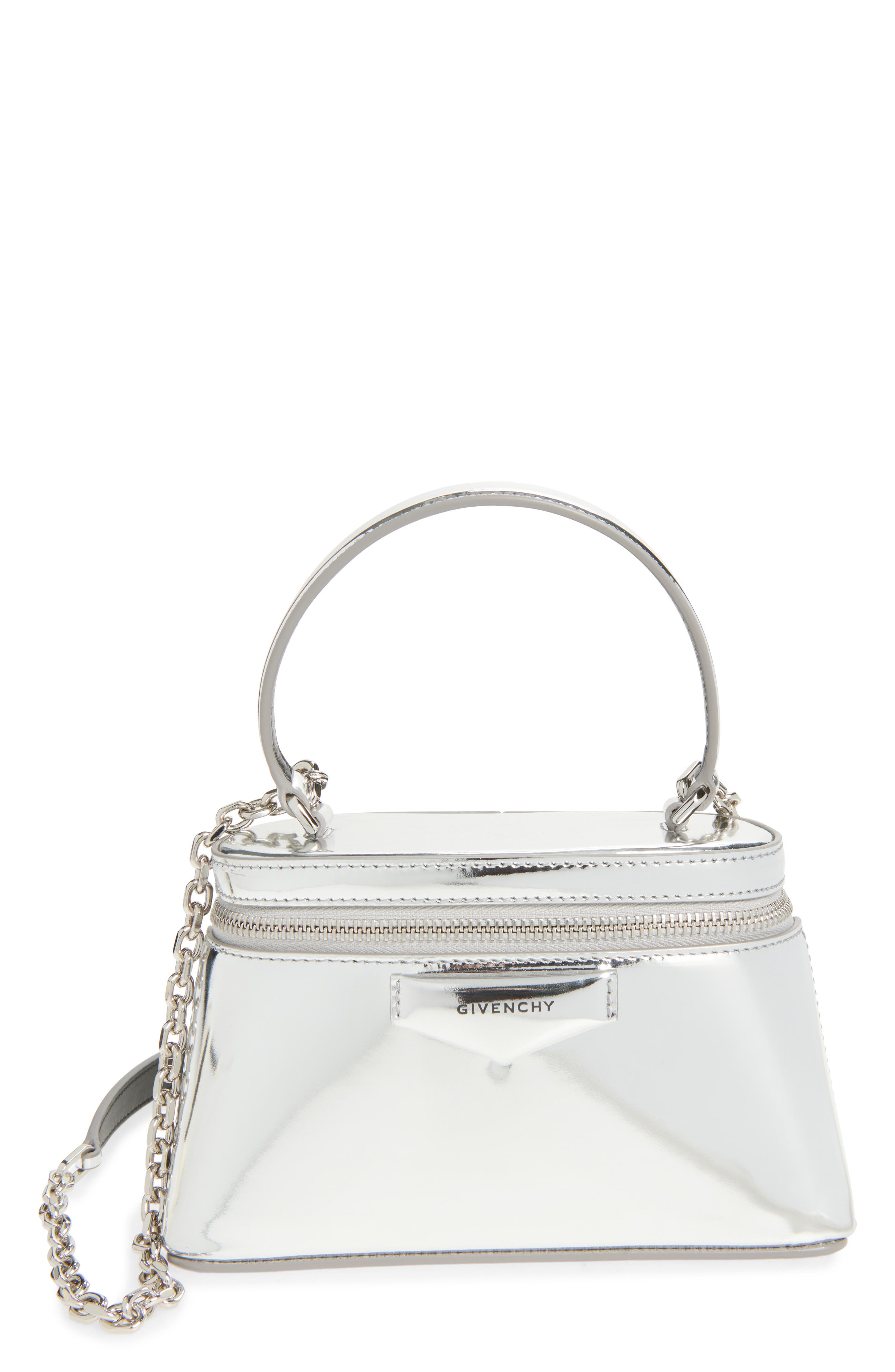 Givenchy Antigona Vanity Leather Handbag, Main, color, 040-Silvery