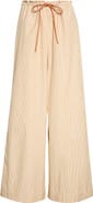 Kallmeyer Wesley Striped Wide Leg Drawstring Pants