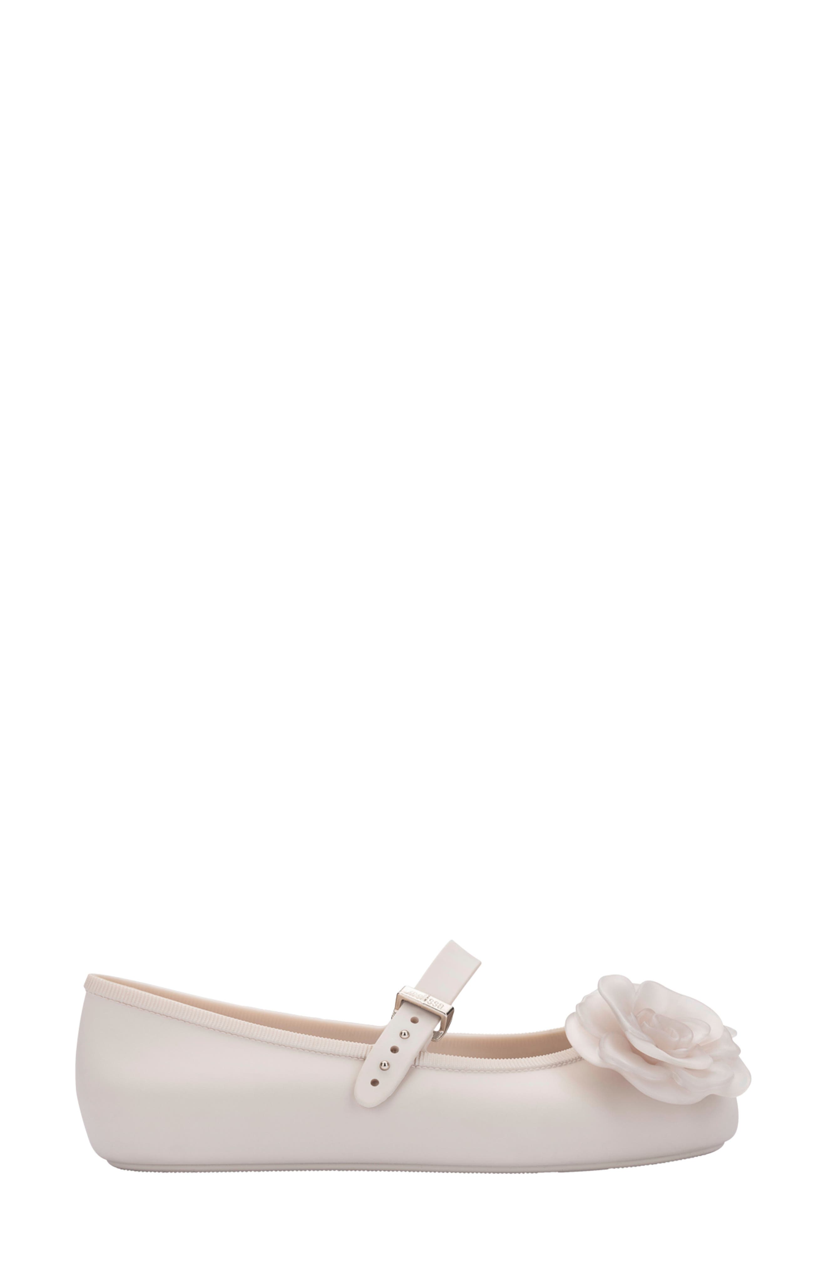 Melissa Soft Ballerina Petals Mary Jane Flat, Alternate, color, Beige