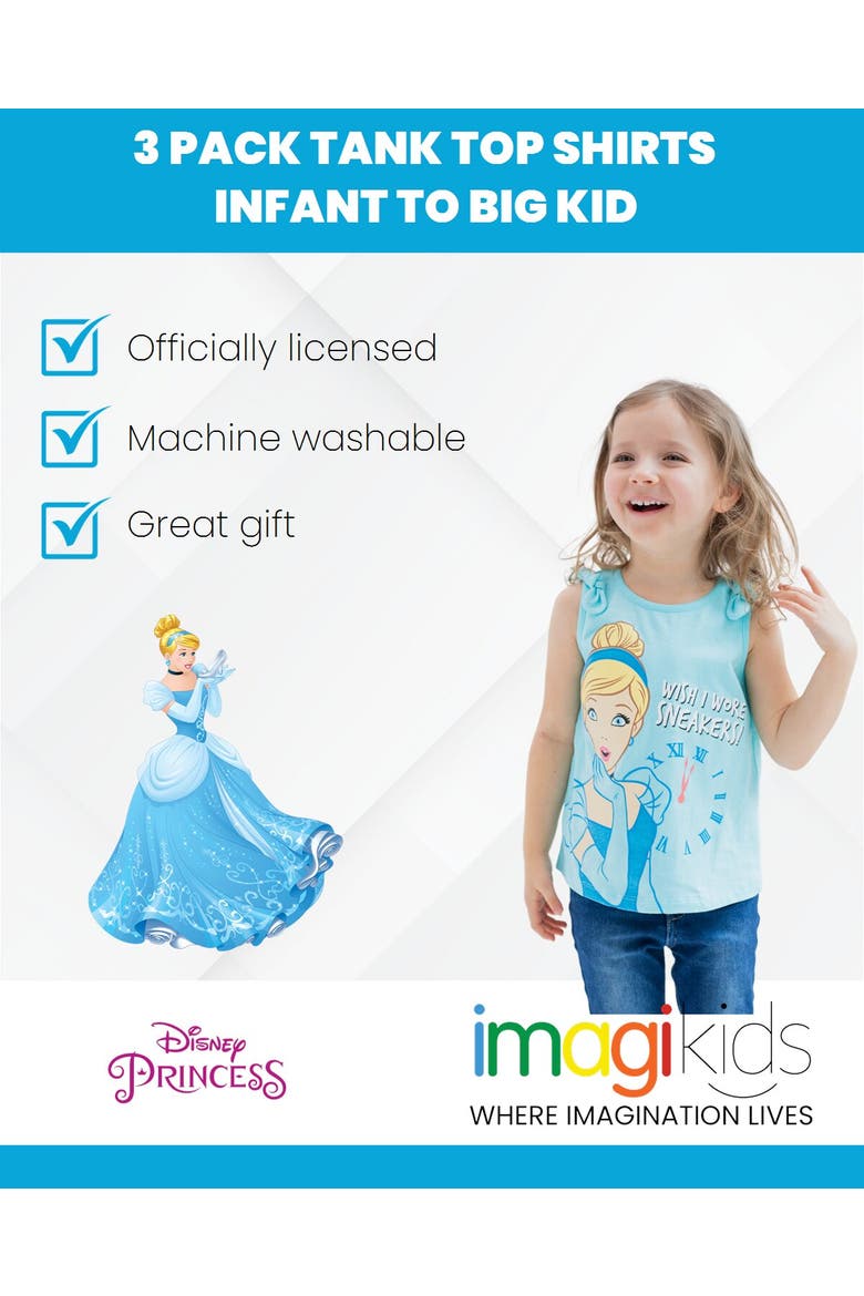 Princess Sleeveless Tank Top Set, Alternate, color, White Sky Blue Yellow