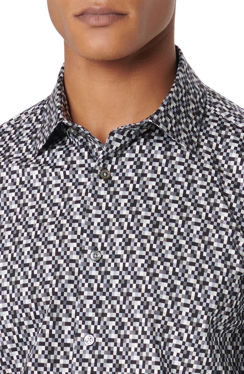 Bugatchi James OoohCotton<sup>®</sup> Geo Print Button-Up Shirt, Alternate, color, 