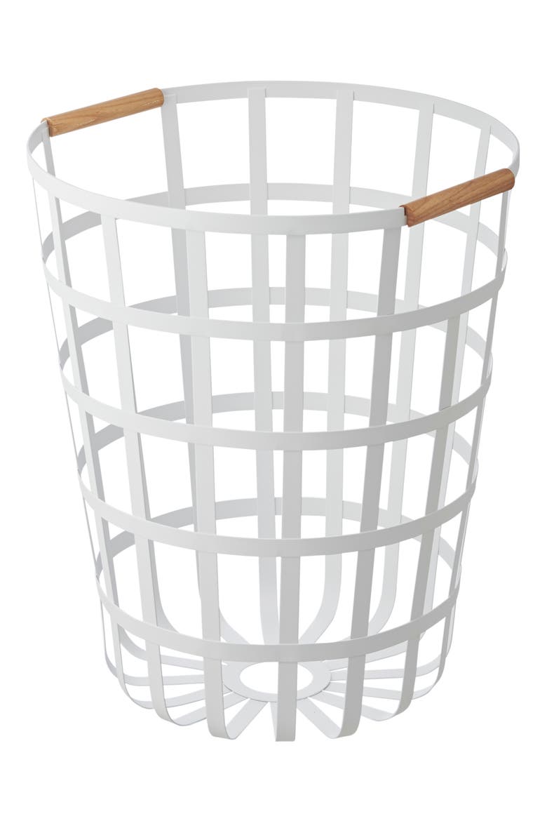 Tosca Round Steel Laundry Basket, Main, color, WHITE