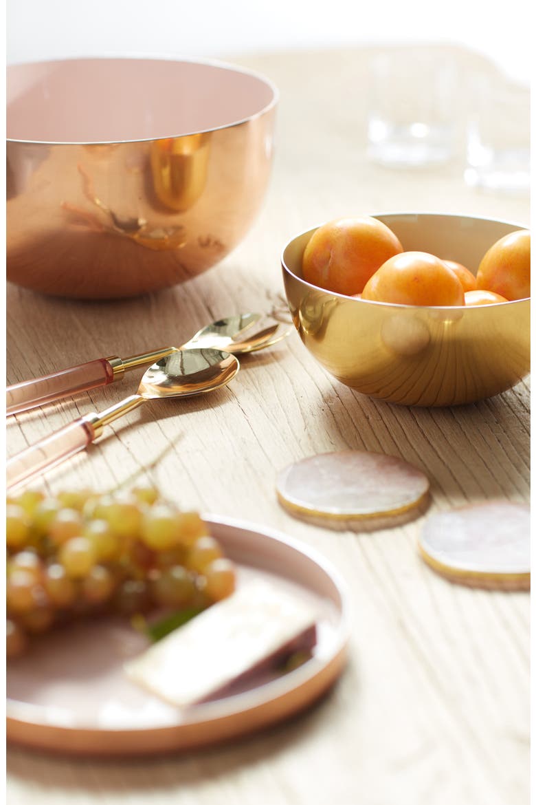 Lucite® Handle Salad Serving Set, Alternate, color, BRUSHED GOLD/ PINK