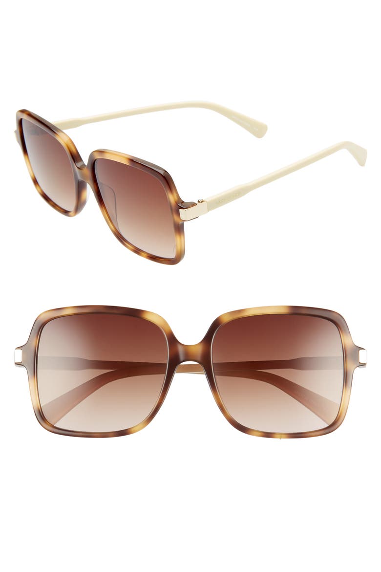 Le Pliage 55mm Gradient Square Sunglasses, Main, color, HAVANA/ IVORY