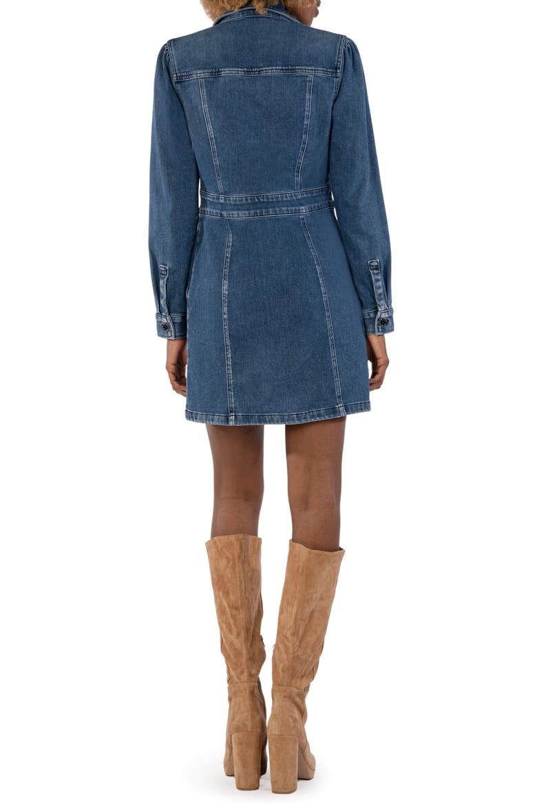 Priscilla Long Sleeve Denim Mini Shirtdress, Alternate, color, MEDIUM WASH