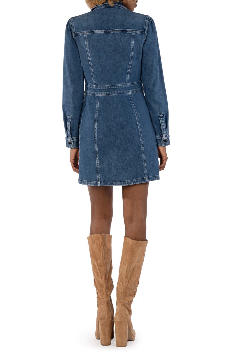 KUT from the Kloth Priscilla Long Sleeve Denim Mini Shirtdress, Alternate, color, 