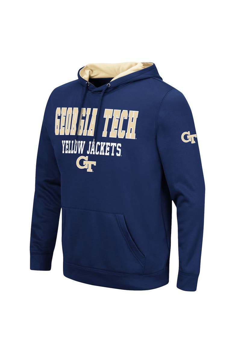 Men's Colosseum Navy Georgia Tech Yellow Jackets Sunrise Pullover Hoodie, Alternate, color, Navy
