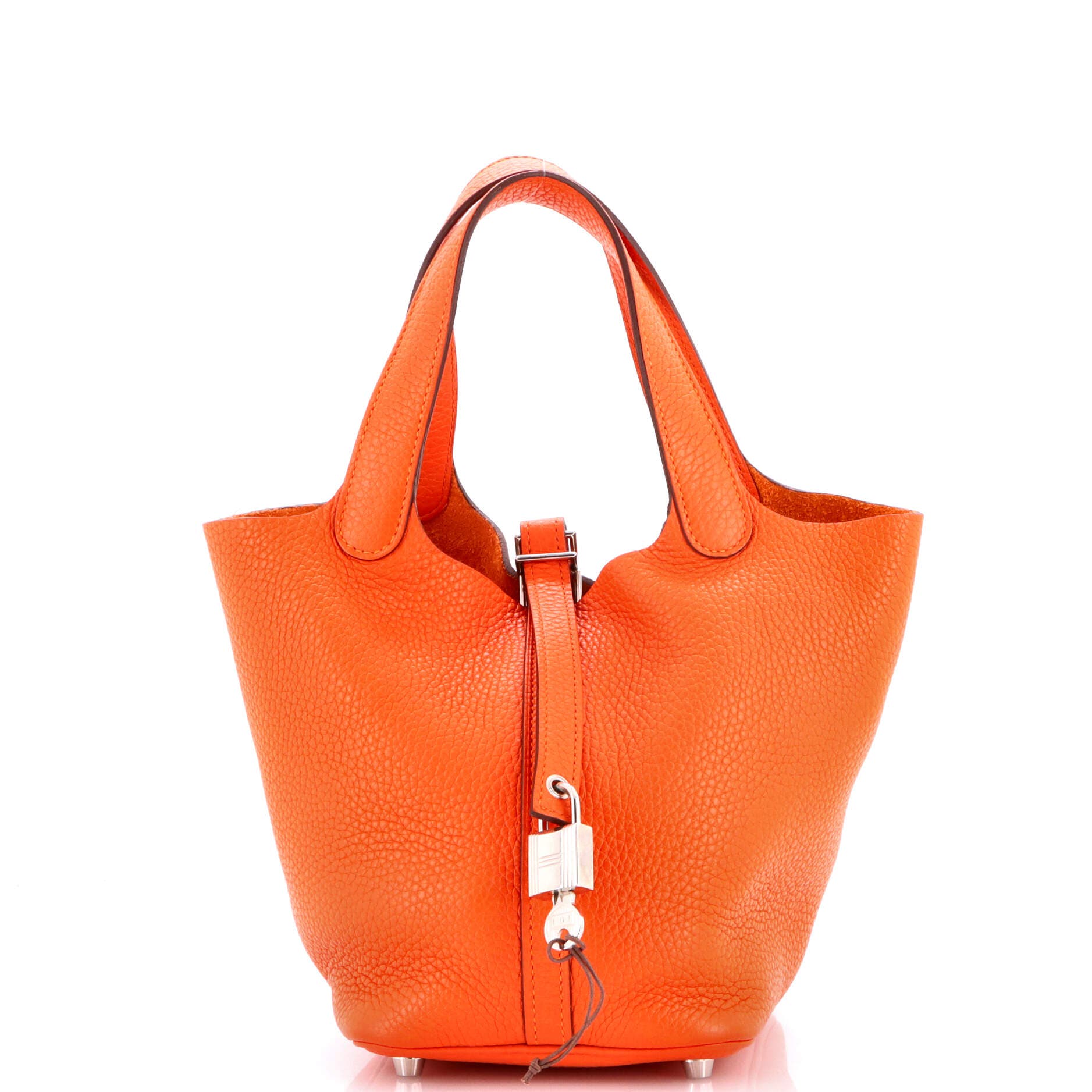 Pre-Owned Hermes Picotin Lock Bag Clemence PM, Main, color, Feu