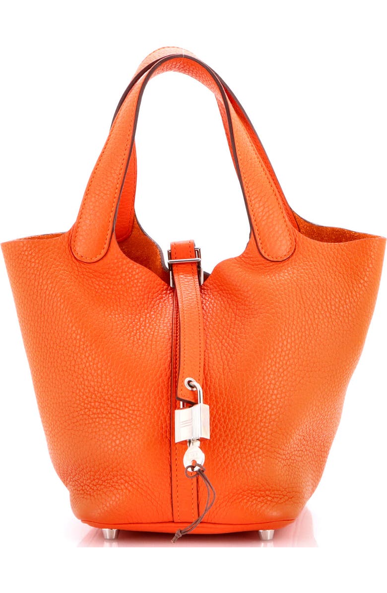 Pre-Owned Hermes Picotin Lock Bag Clemence PM, Main, color, Feu