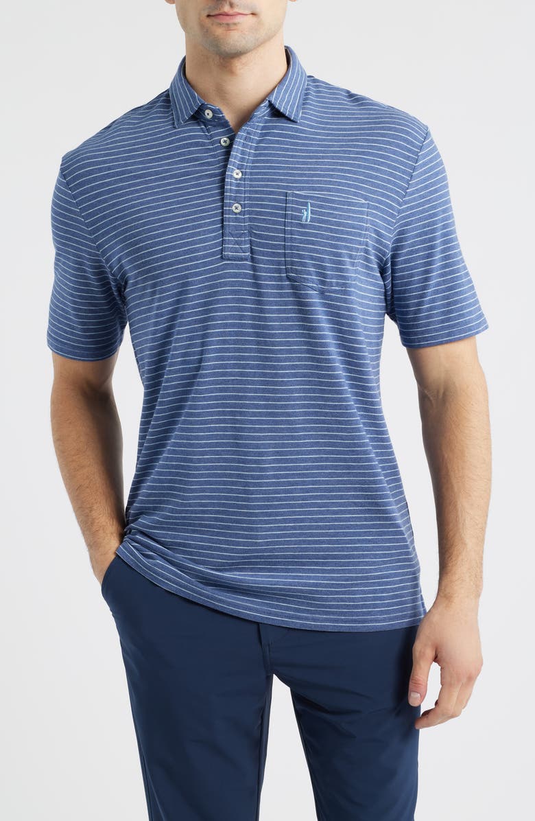 johnnie-O Ryan Stripe Polo, Main, color, Ocean Cloud