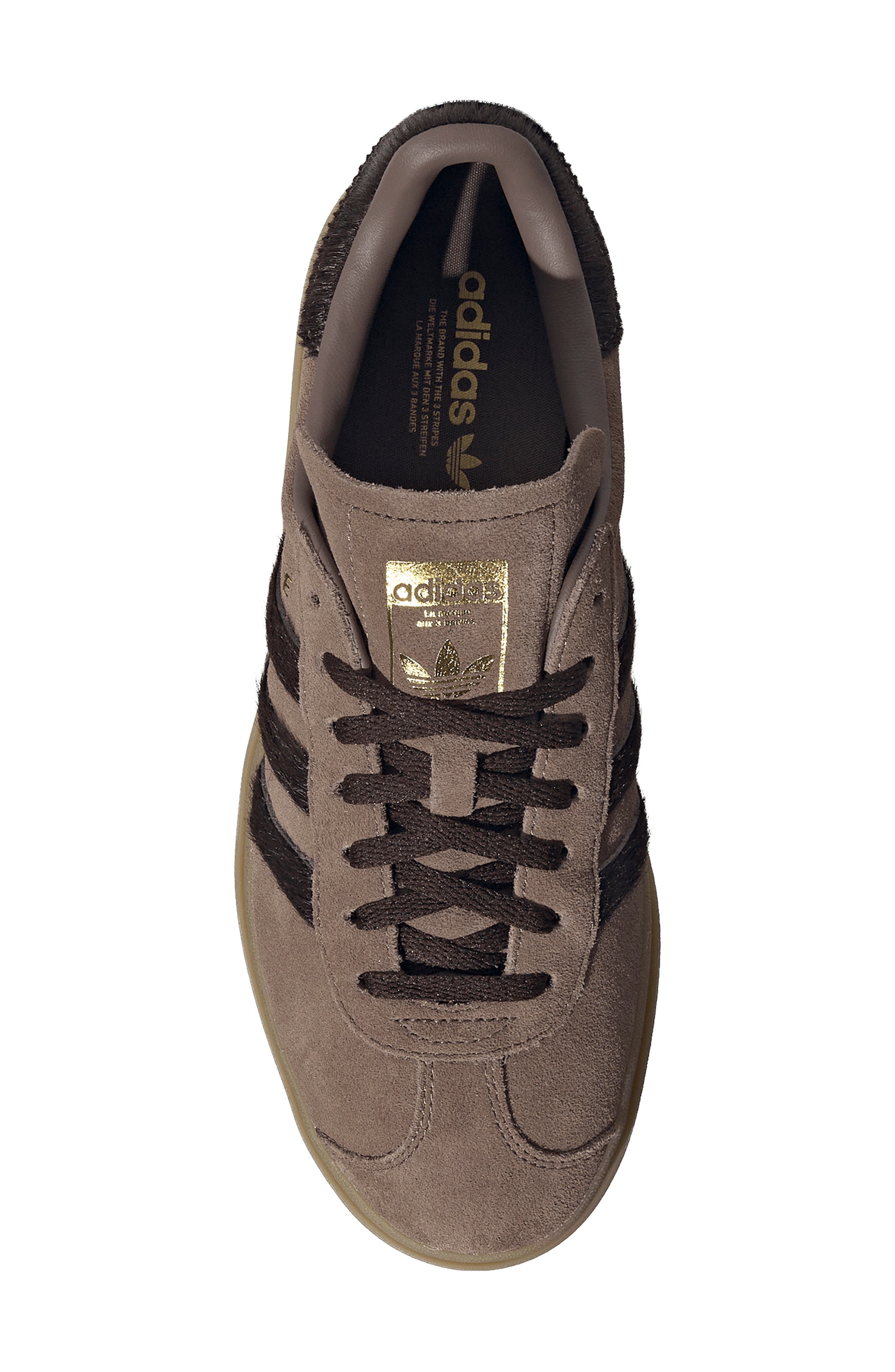 Gazelle Bold Platform Sneaker, Alternate, color, EARTH STRATA/ COFFEE/ GOLD