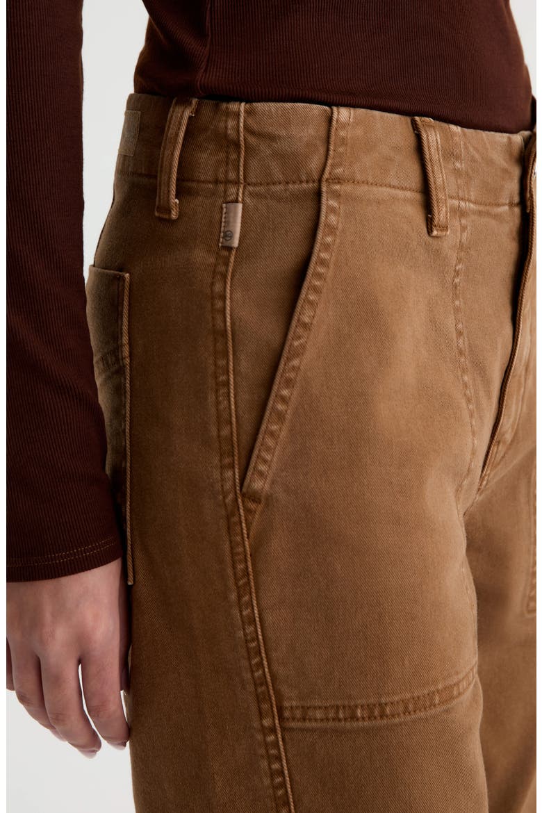 Analeigh High Waist Ankle Straight Leg Twill Pants, Alternate, color, SULFUR BRONZE