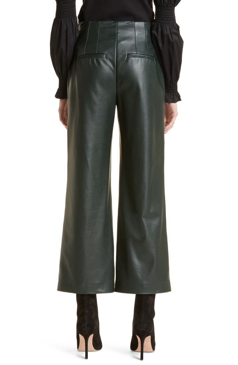 Veronica Beard Jiva Faux Leather Pants, Alternate, color, Emerald