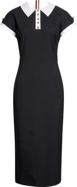 Thom Browne Trompe l'Oeil Polo Wool Hopsack Dress
