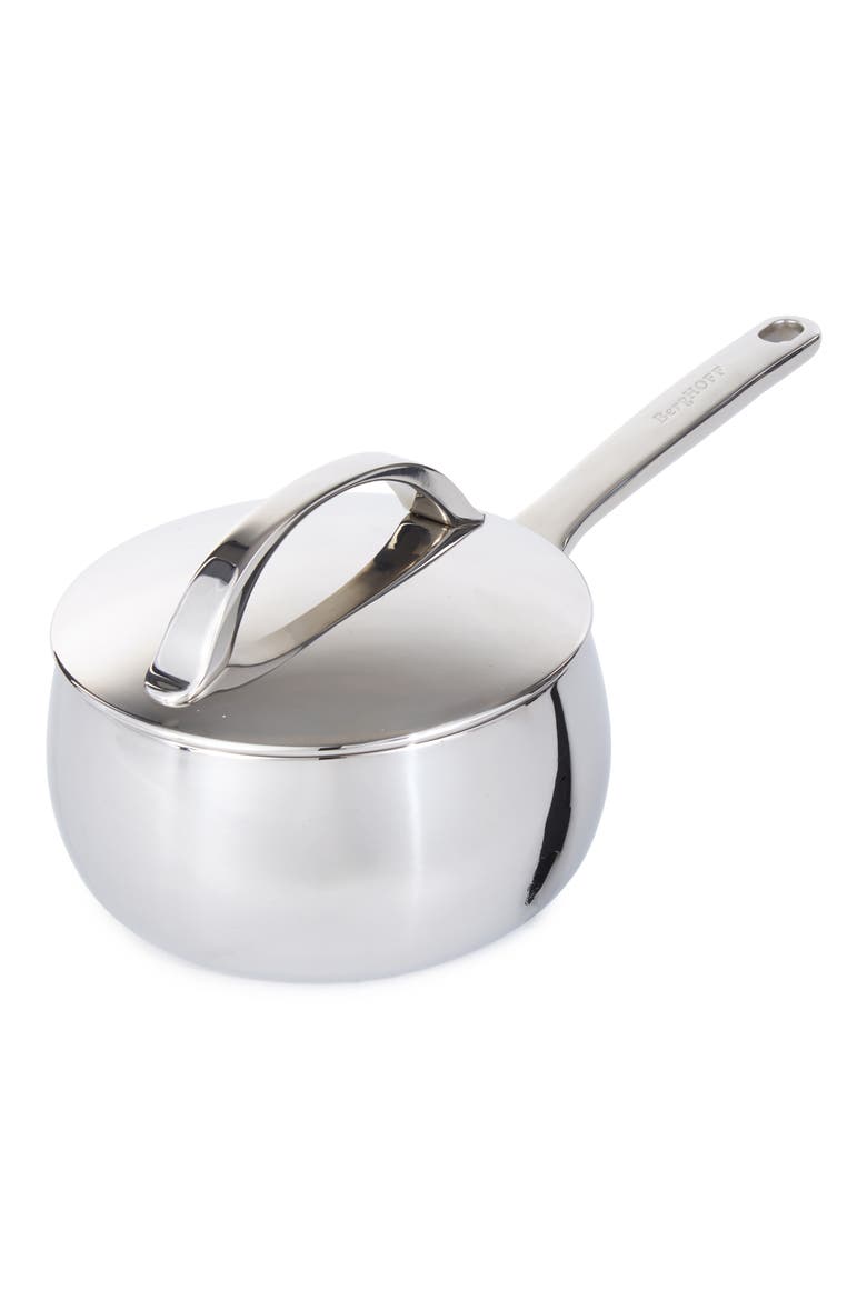Stellar Belly Tri-Ply Stainless Steel Saucepan & Lid, Main, color, STELLAR