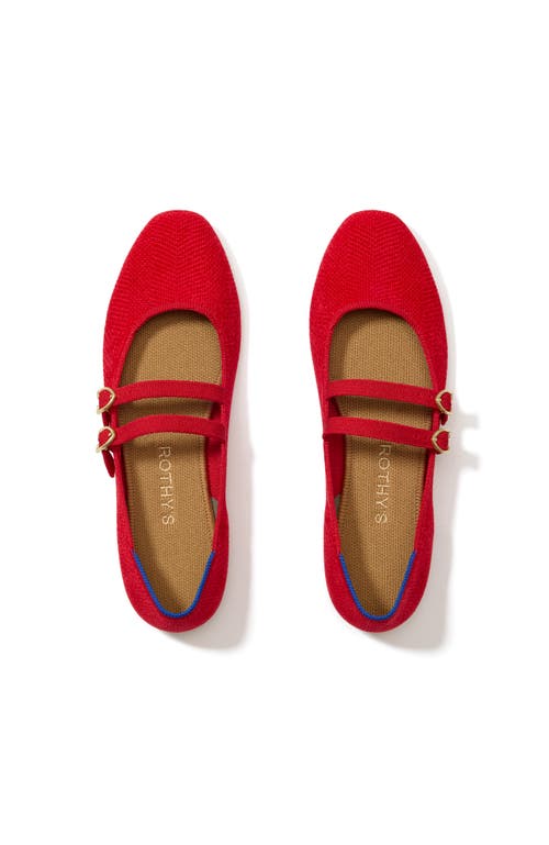 Rothys Rothy's The Revelvet Double Buckle Mary Jane In Red
