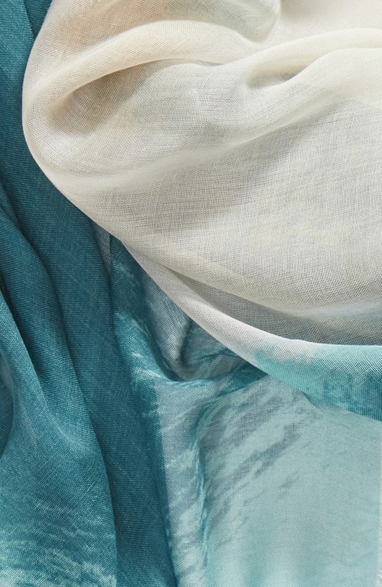 Nordstrom Print Modal & Silk Scarf, Alternate, color, Teal Framed Pigment