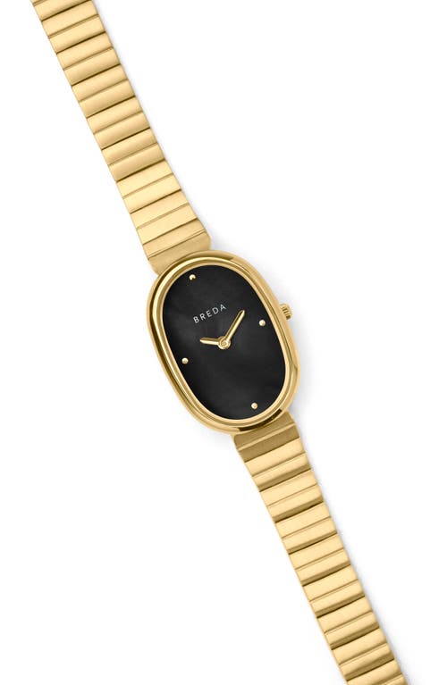 Breda Jane Genuine Stone Dial Gold Bracelet Watch In Gold